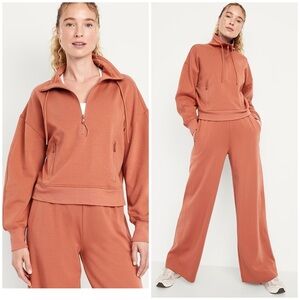 Old Navy Dynamic Fleece Half-Zip Sweatshirt in Terracotta Bronze Size S NWT
